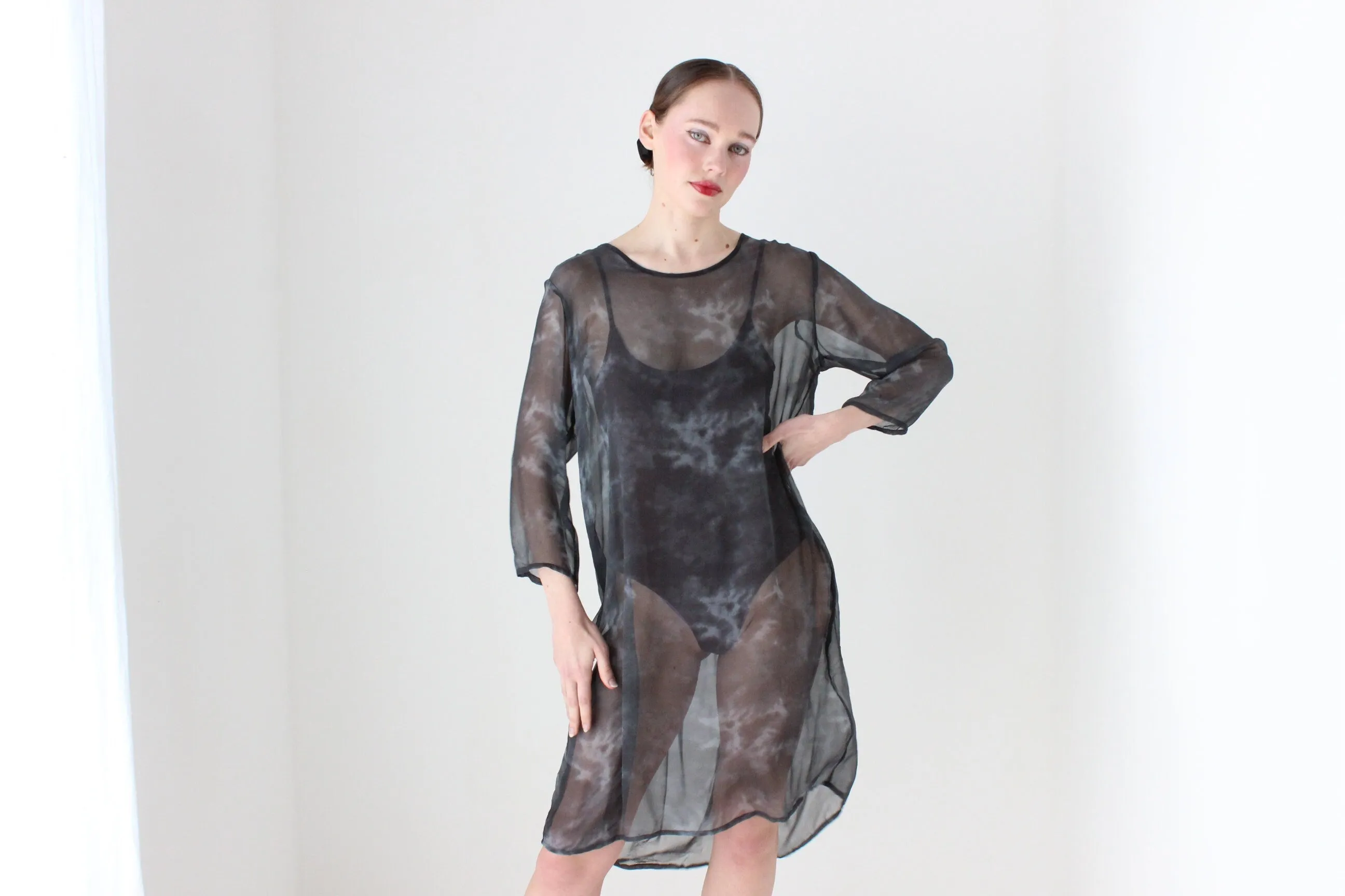 BALLETCORE 2000s Sheer Silk Dress