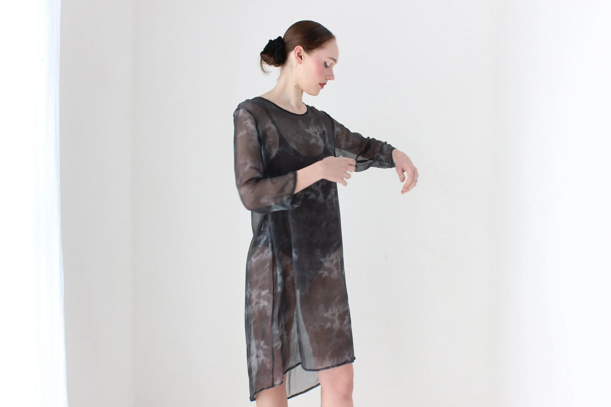 BALLETCORE 2000s Sheer Silk Dress