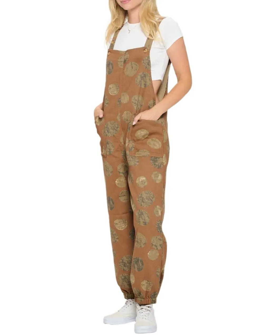 Beige Cotton MoonPrint Overall