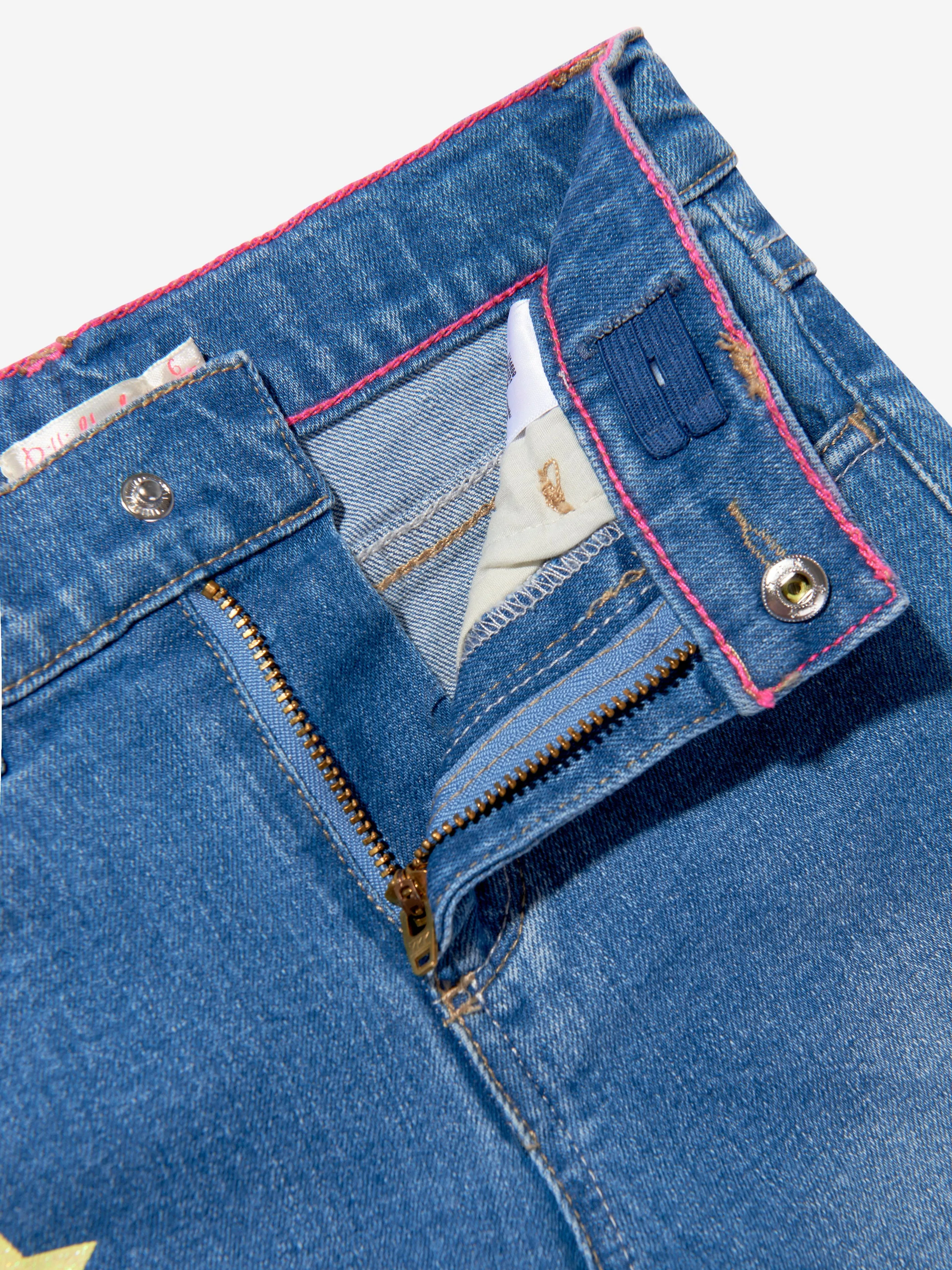 Billieblush Girls Denim Unicorn Jeans in Blue