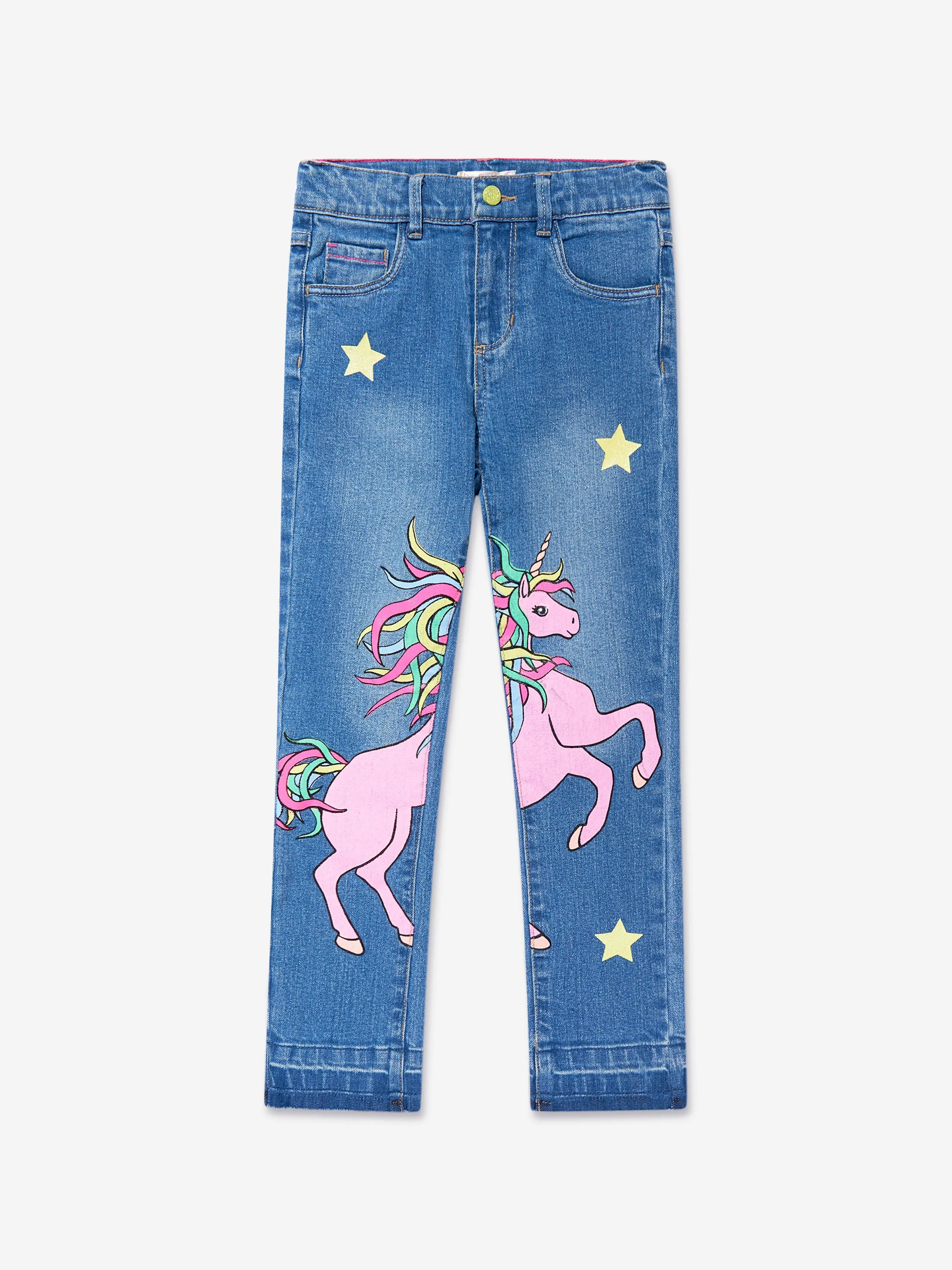 Billieblush Girls Denim Unicorn Jeans in Blue