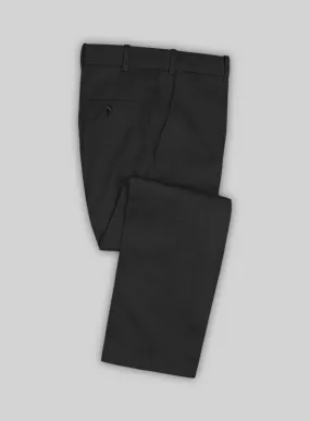 Black Feather Cotton Canvas Stretch Pants