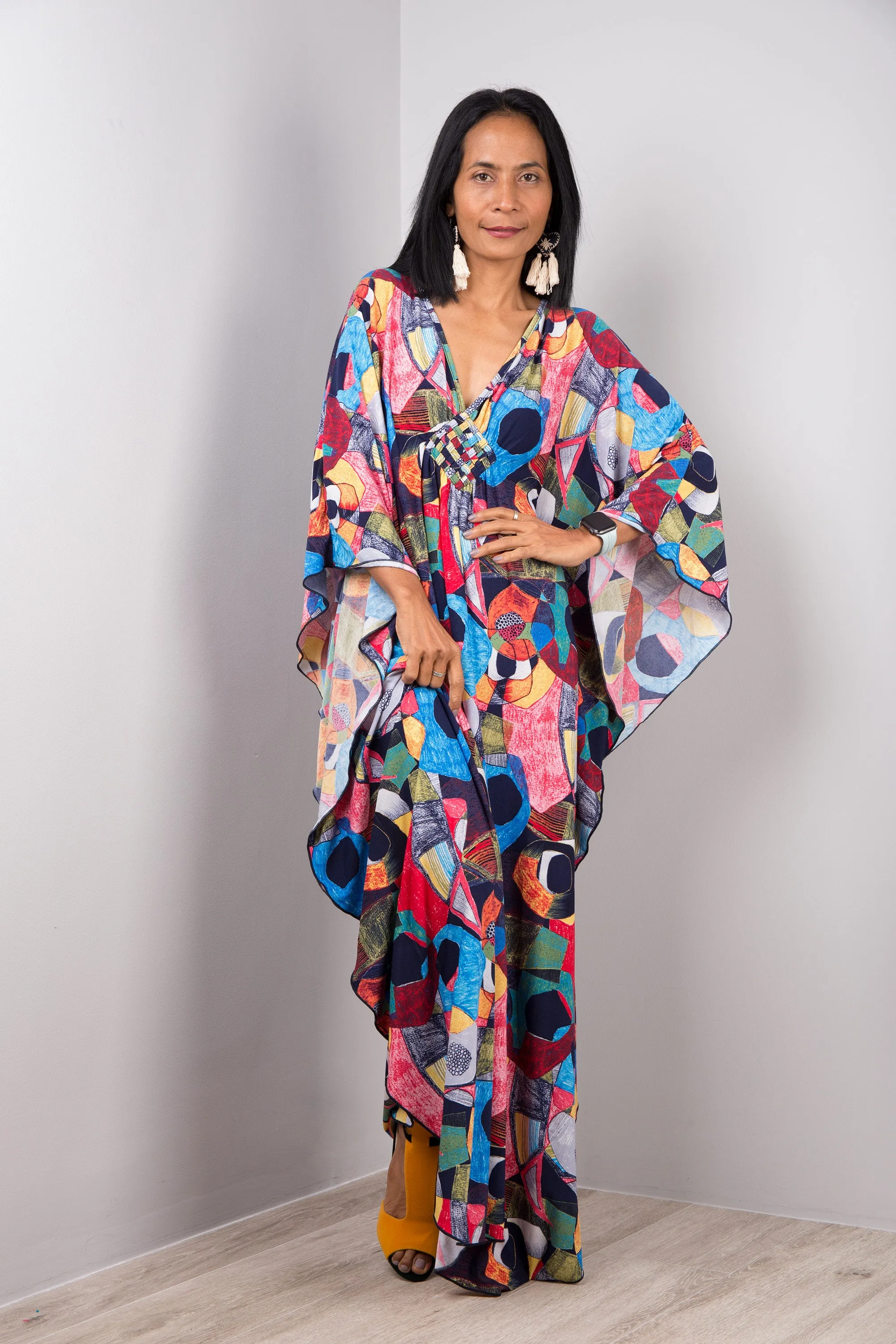 Boho Kaftan Frock Dress, Loose fit maxi dress, oversized kaftan