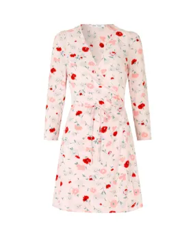 Britt S Wrap Dress AOP - Pink Garden