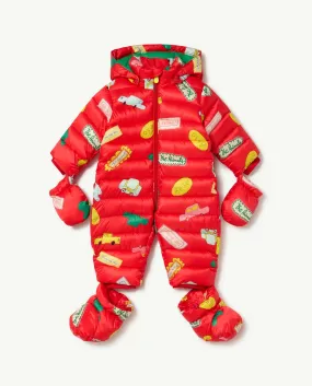 Bumblebee baby overall red