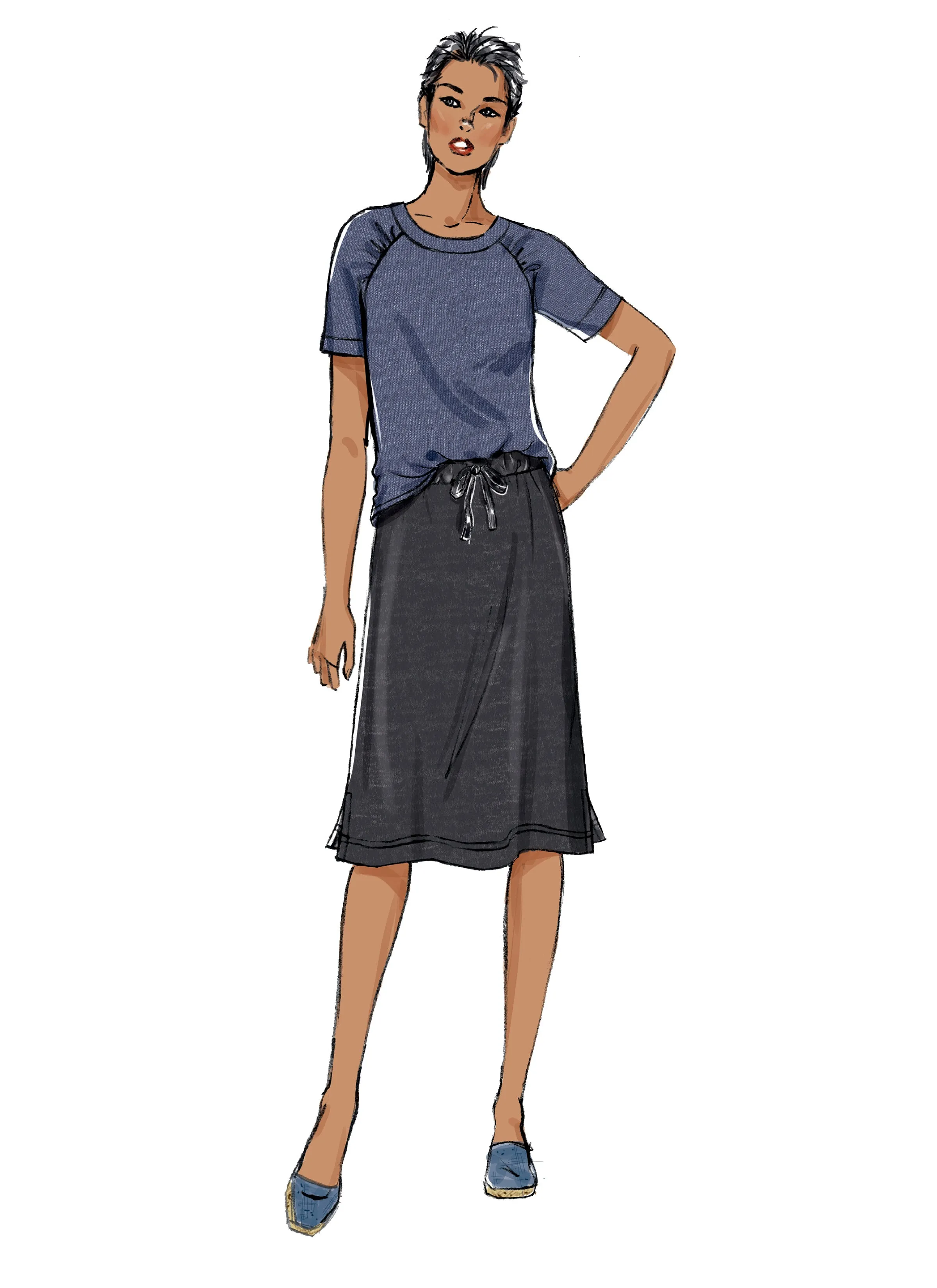 Butterick Pattern B6859 Misses' Knit Dress, Tops, Skirt and Pants