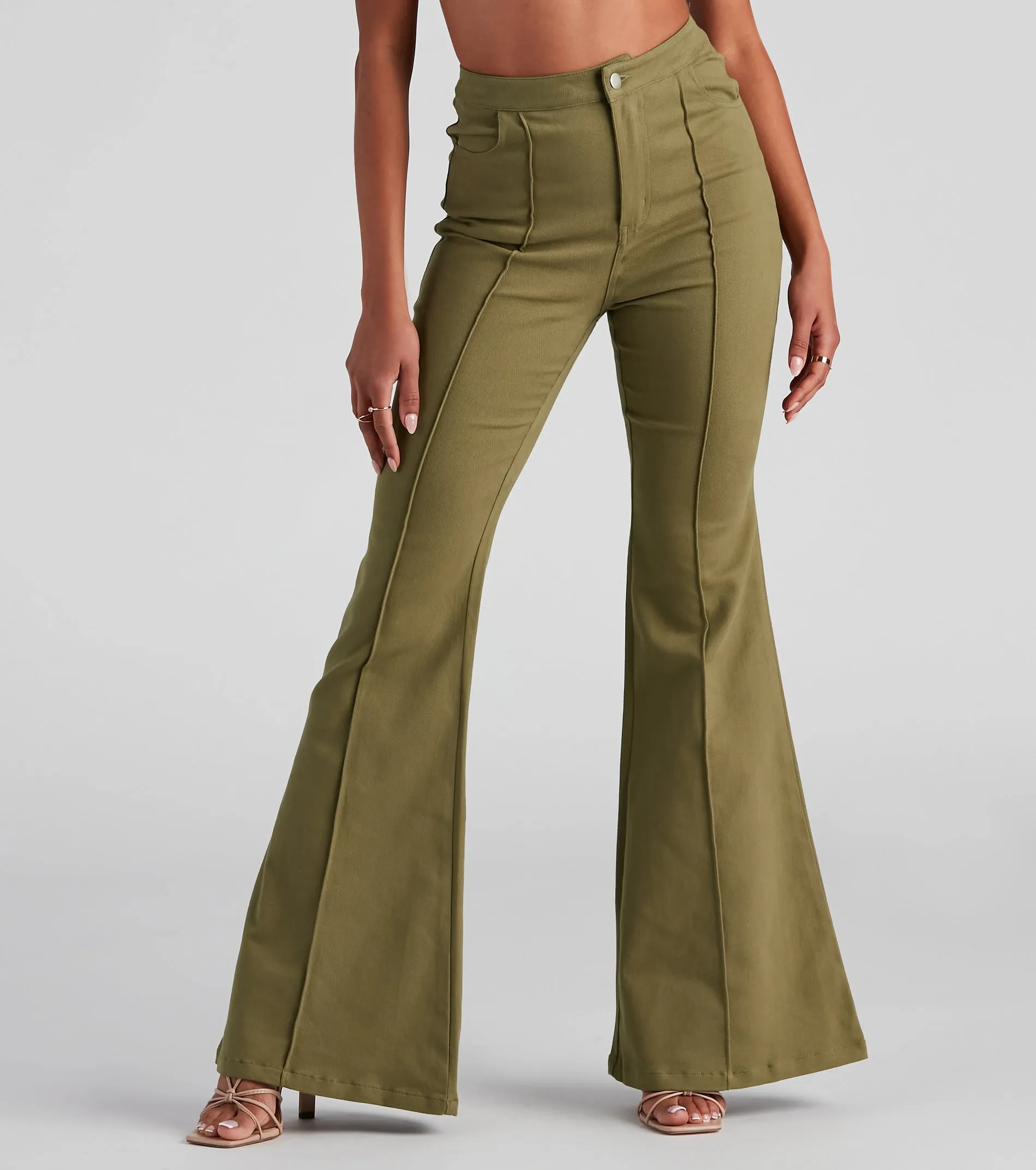 Carefree High Rise Flare Denim Pants