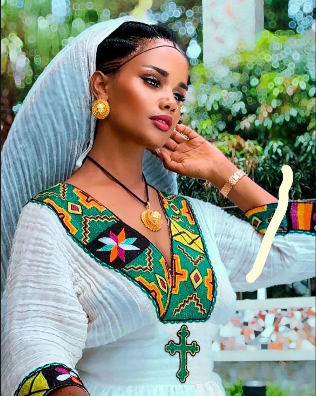 Colorful Pattern Habesha Dress Exquisite Ethiopian Dress For Any Occassion