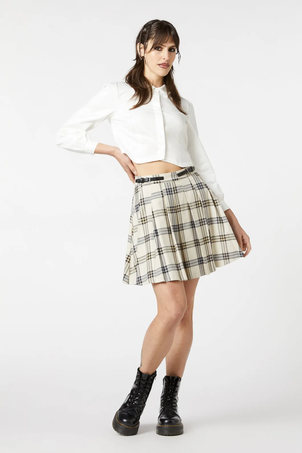 Crescent Tartan Pleated Skirt