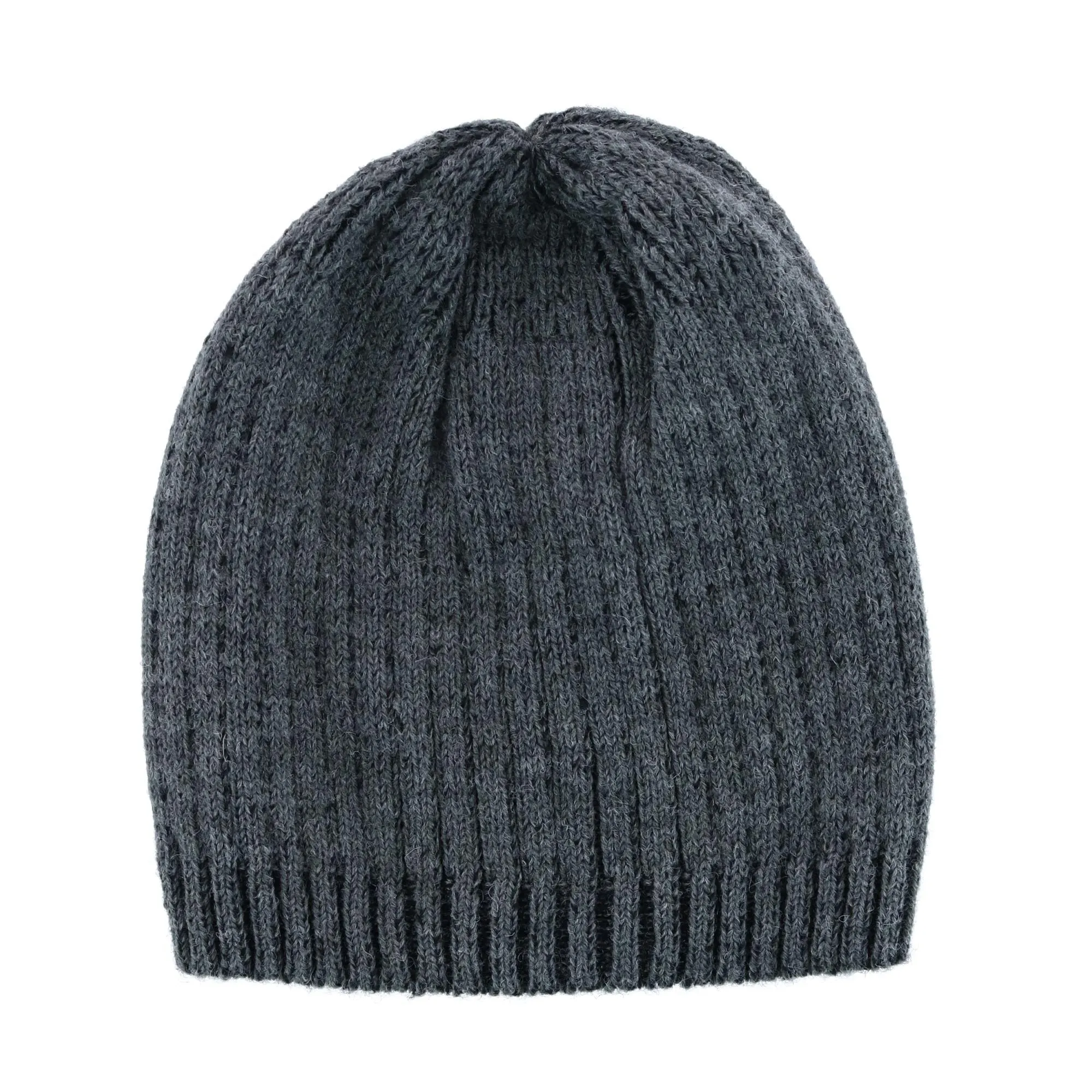 CTM® Men's Ribbed Knit Mixed Wool Beanie