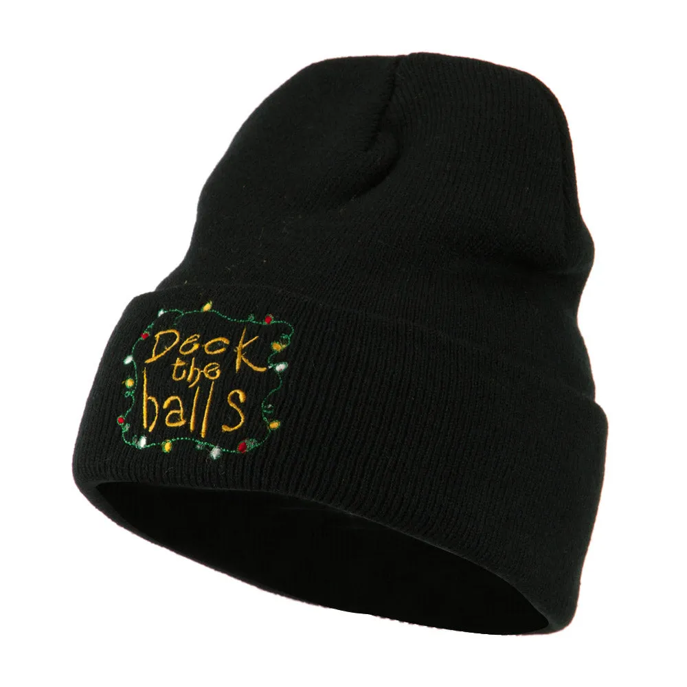 Deck the Halls with Lights Embroidered Beanie