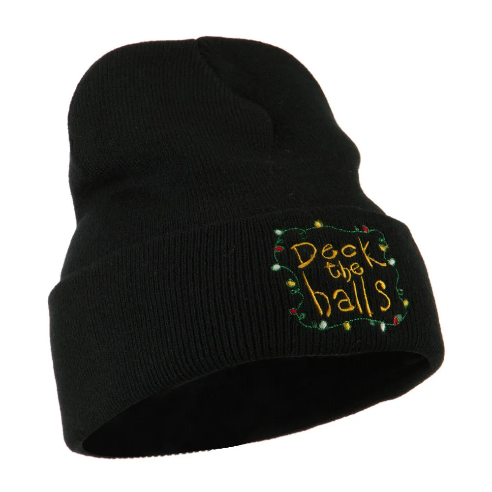 Deck the Halls with Lights Embroidered Beanie