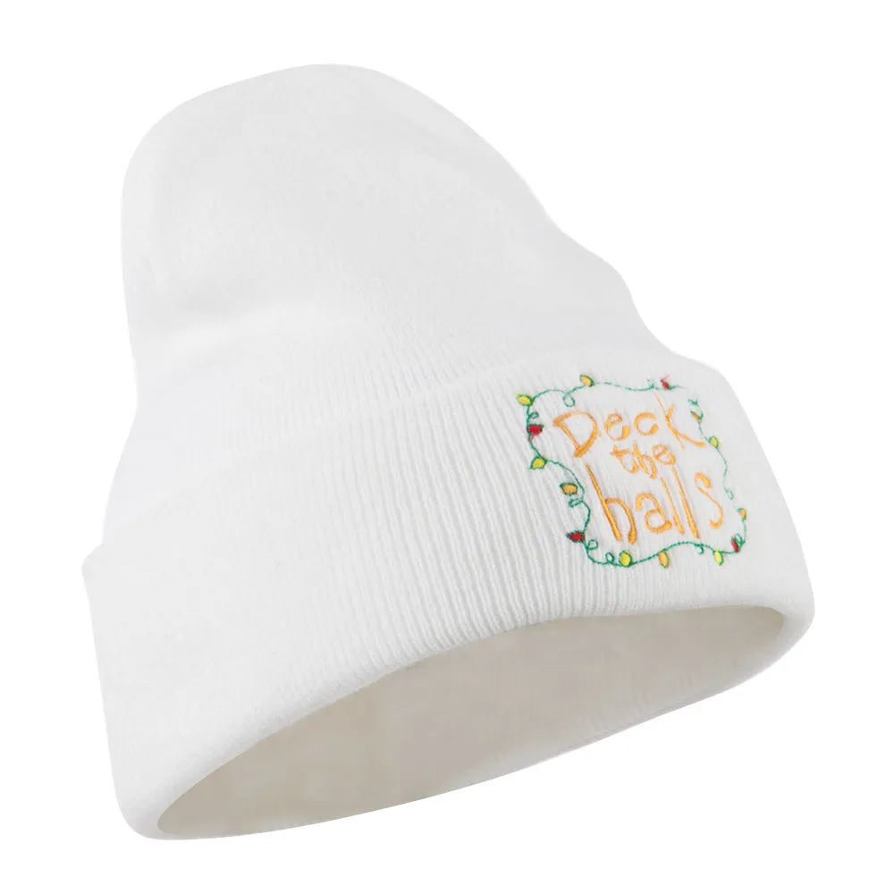 Deck the Halls with Lights Embroidered Beanie