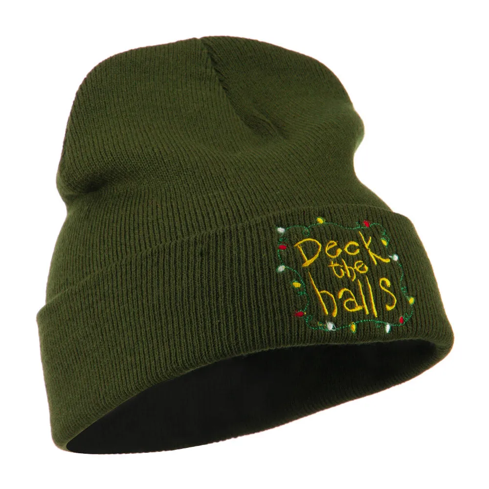 Deck the Halls with Lights Embroidered Beanie