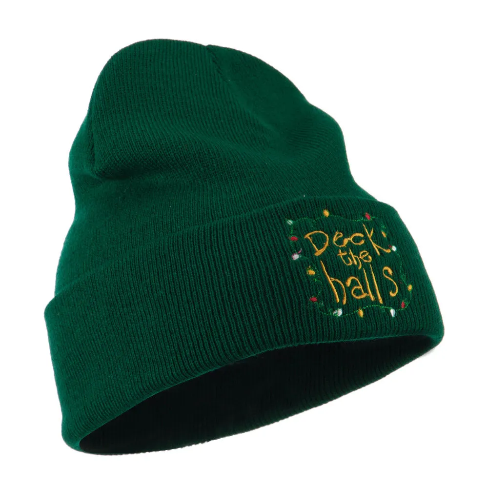 Deck the Halls with Lights Embroidered Beanie