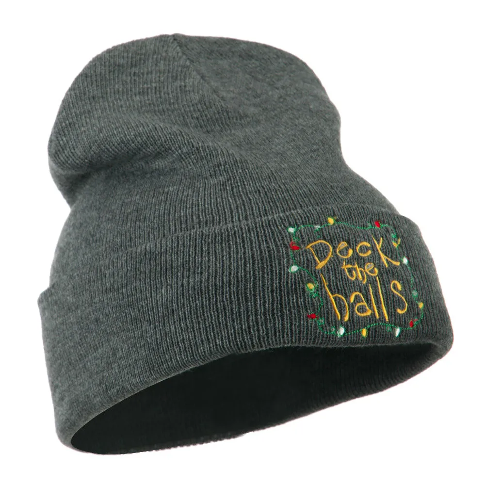 Deck the Halls with Lights Embroidered Beanie