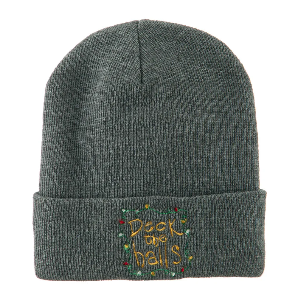 Deck the Halls with Lights Embroidered Beanie