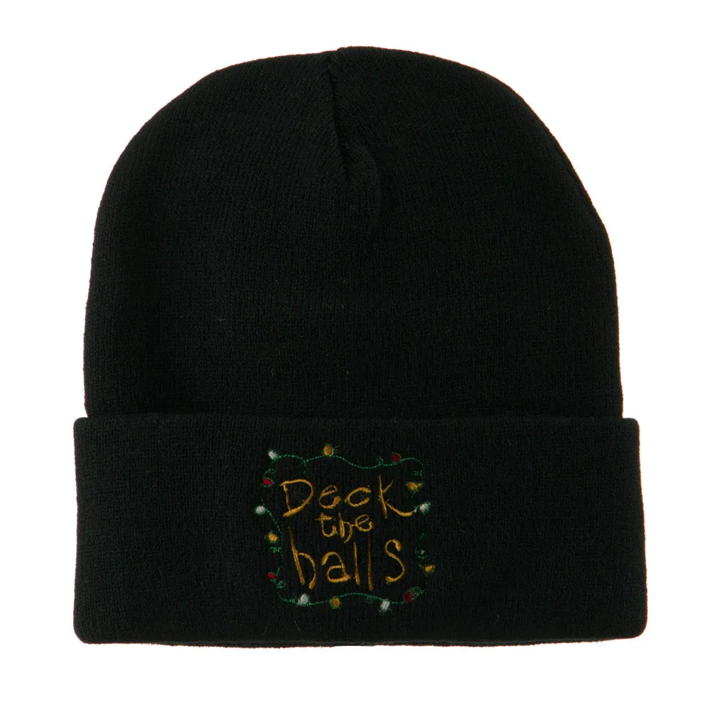 Deck the Halls with Lights Embroidered Beanie