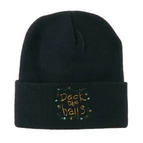 Deck the Halls with Lights Embroidered Beanie