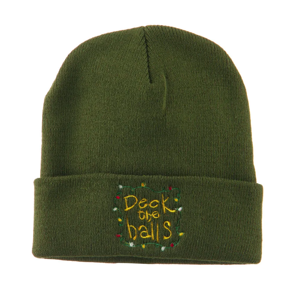 Deck the Halls with Lights Embroidered Beanie