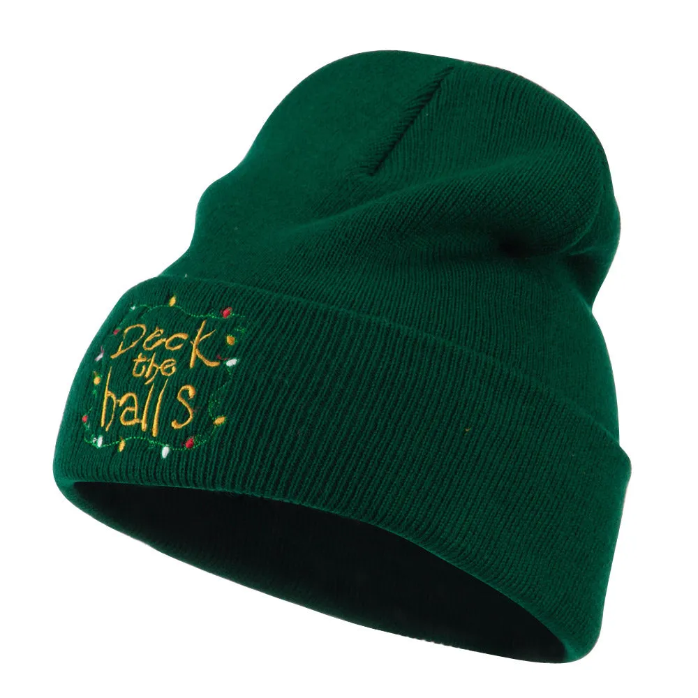 Deck the Halls with Lights Embroidered Beanie