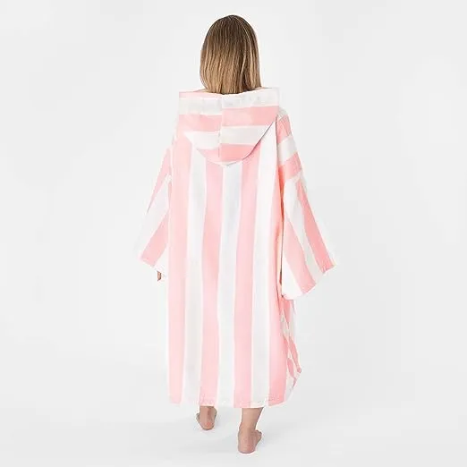 Dreamscene Striped Poncho Towel | Adult Hooded Oversized Bath Beach Surf Absorbent | Unisex Changing Robe | Hooded Beach Towel | Swim Cover Up