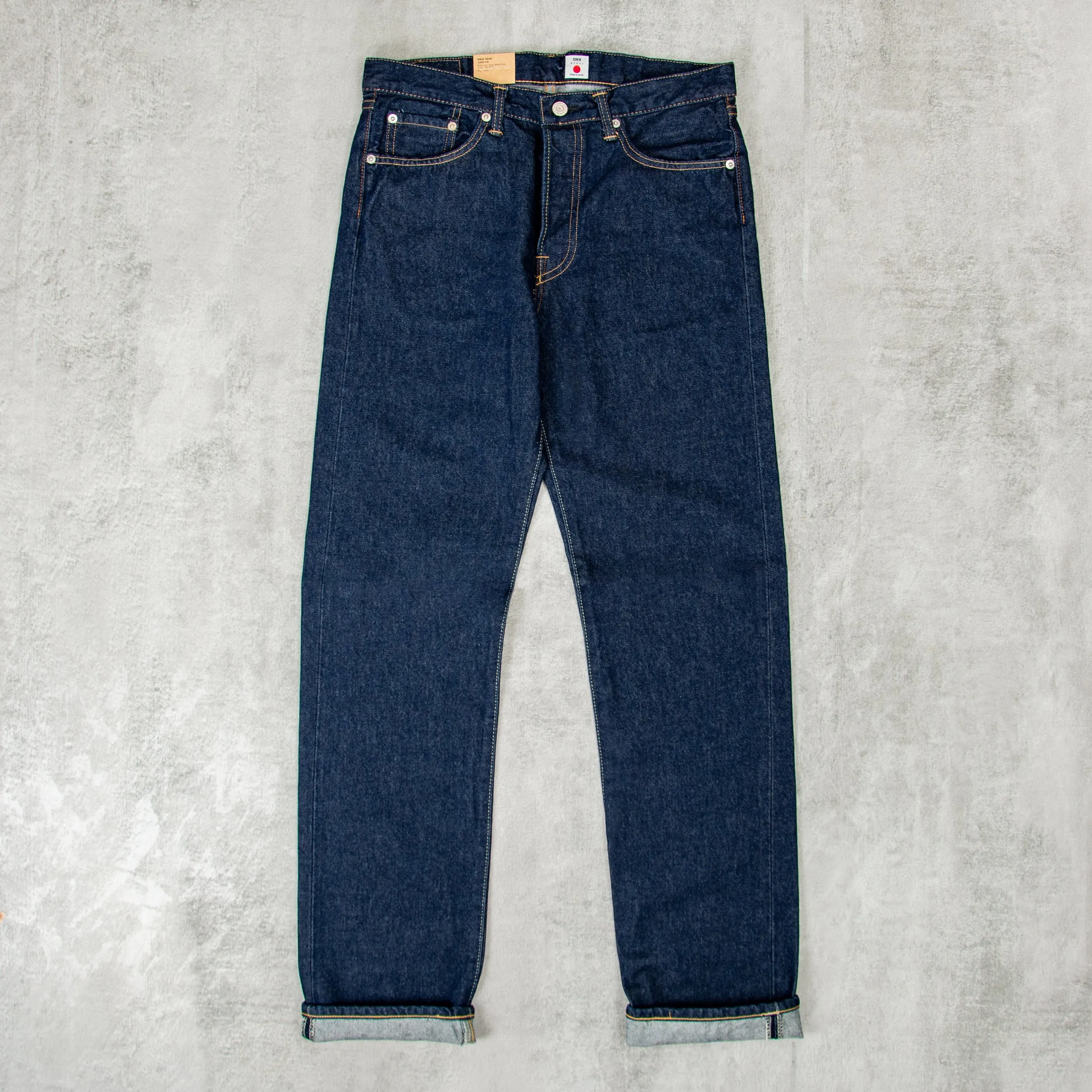 Edwin Regular Straight Jeans Kaihara Opened Denim - Blue Rinsed