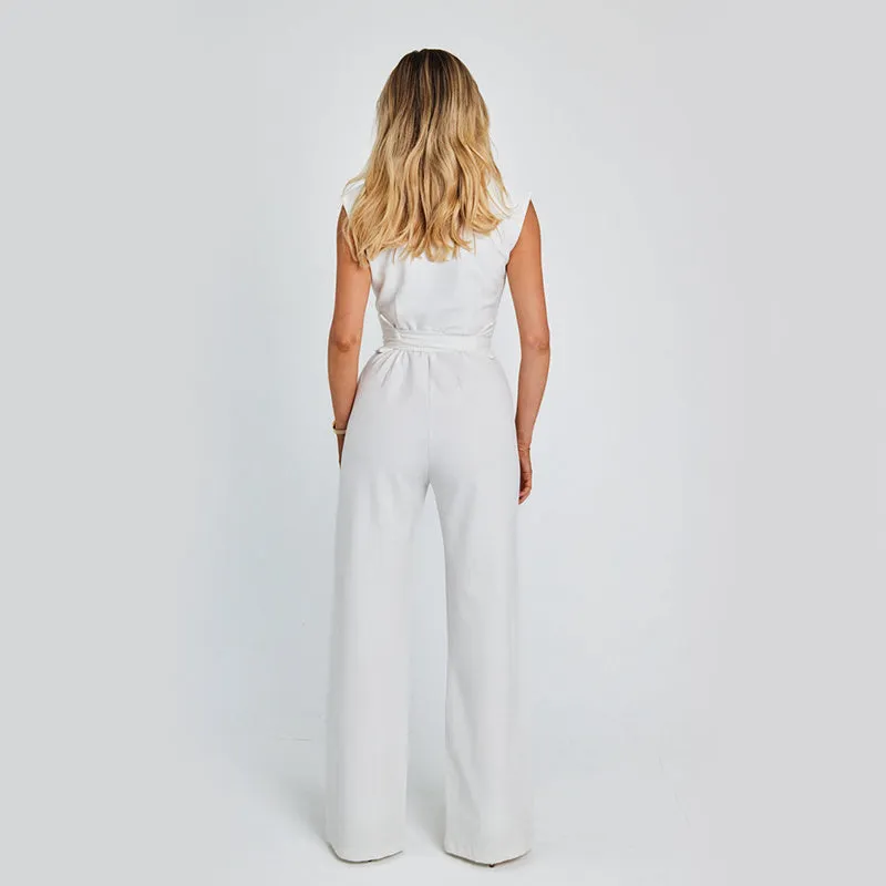 Elegante Lange Ärmellose Overall-Jumpsuit