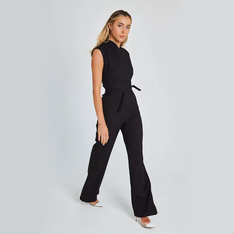 Elegante Lange Ärmellose Overall-Jumpsuit