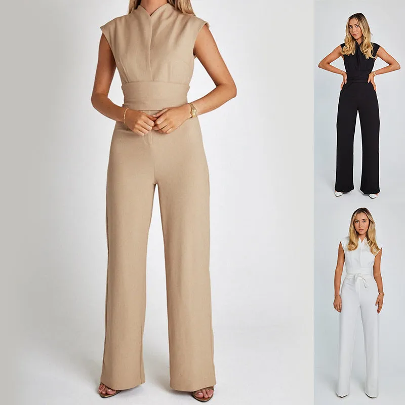 Elegante Lange Ärmellose Overall-Jumpsuit