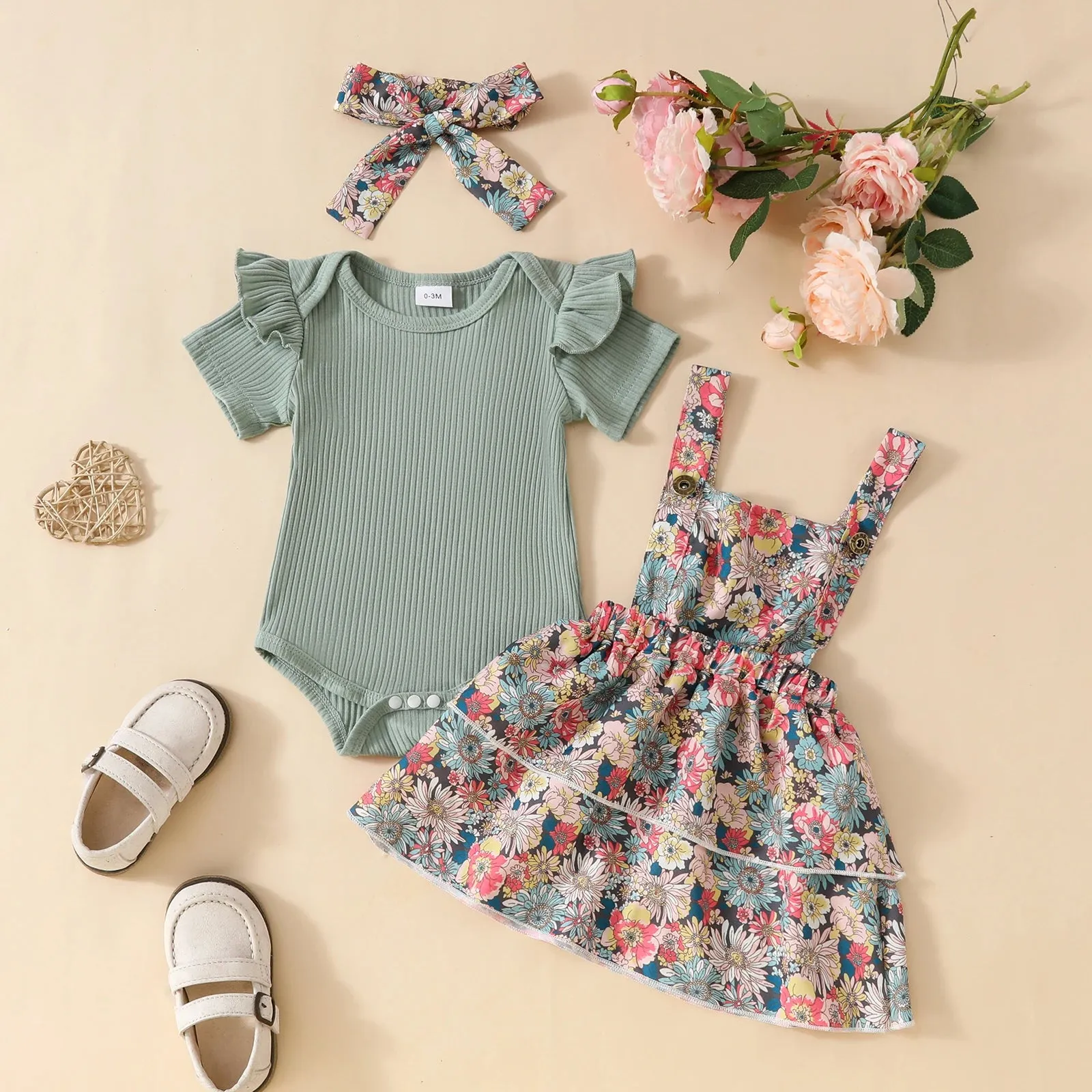 ESTHER Floral Overall Dress Outfit