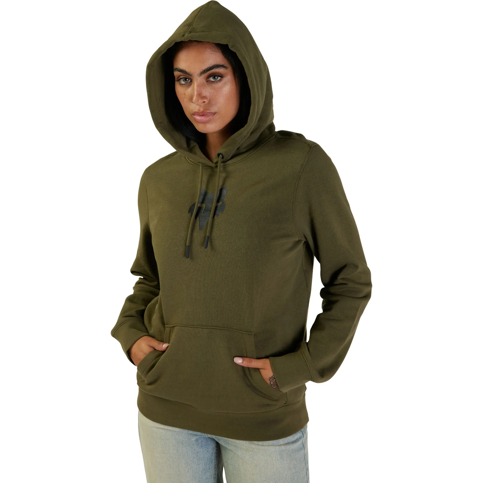 Fox Racing Fox Head Fleece Pullover Hoodie Olive Green