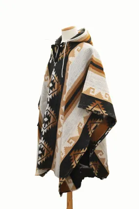 Geometric Poncho Brown