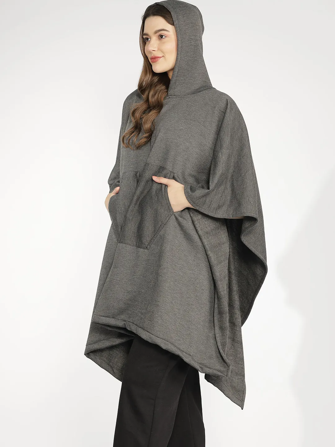 Grey Poncho Hoodie