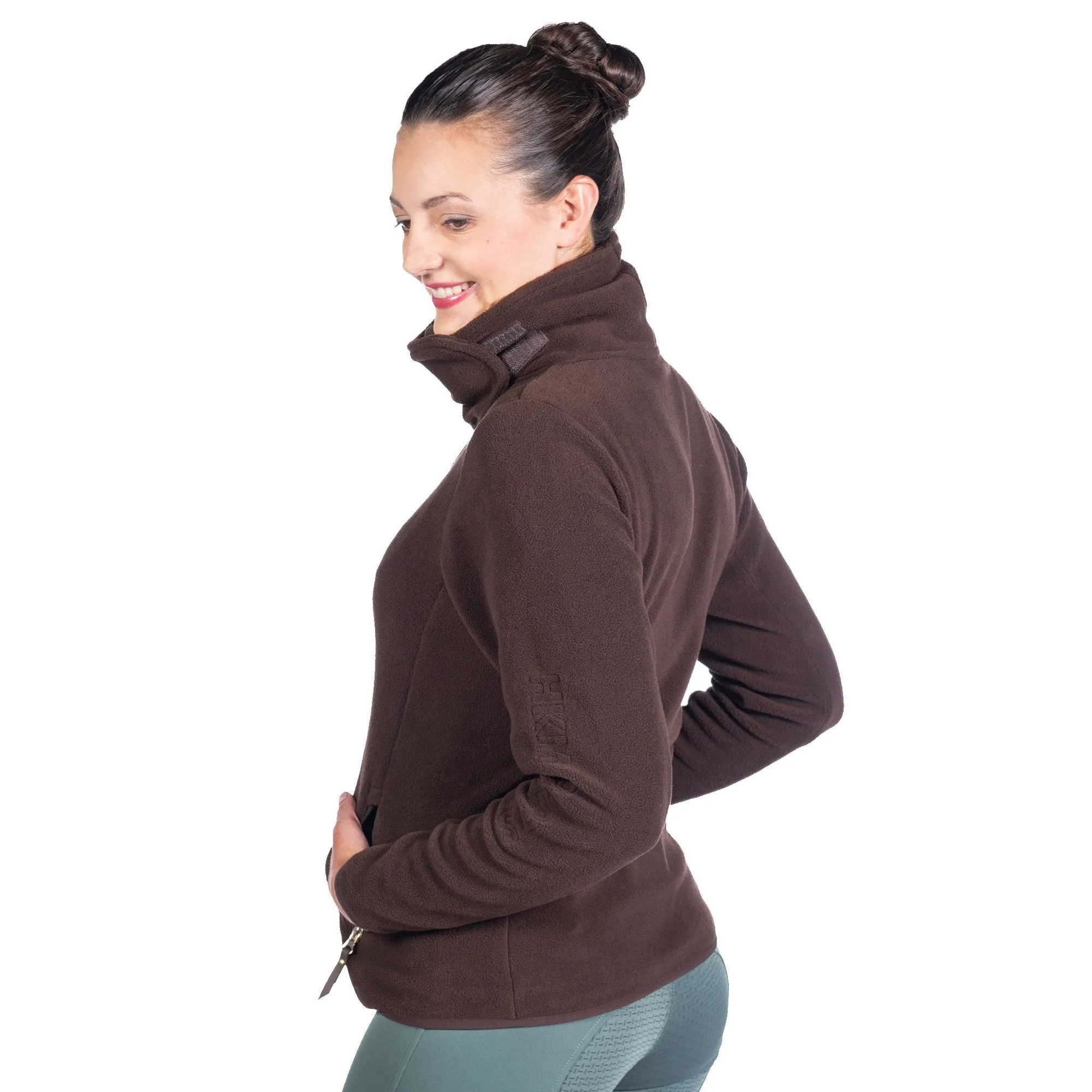 Hkm Ladies Basil Fleece Jacket - Dark Brown