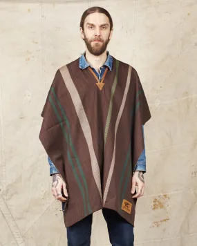 Indigofera Poncho Japanese Cotton/Wool Brown/Green