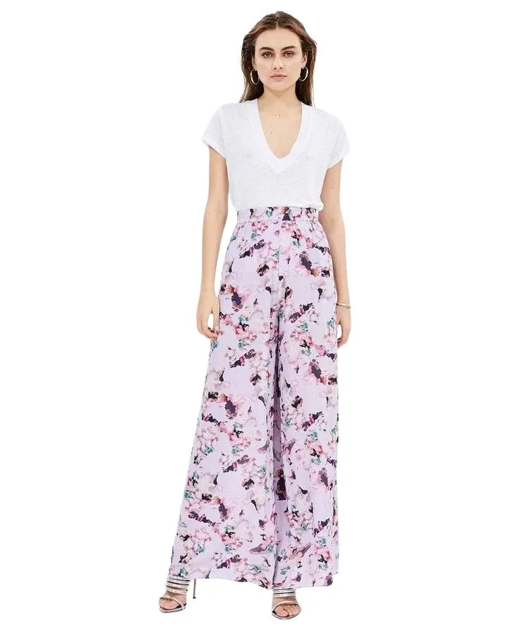 Iro Paris Tany Wide Leg Floral Print Pants - Light Purple