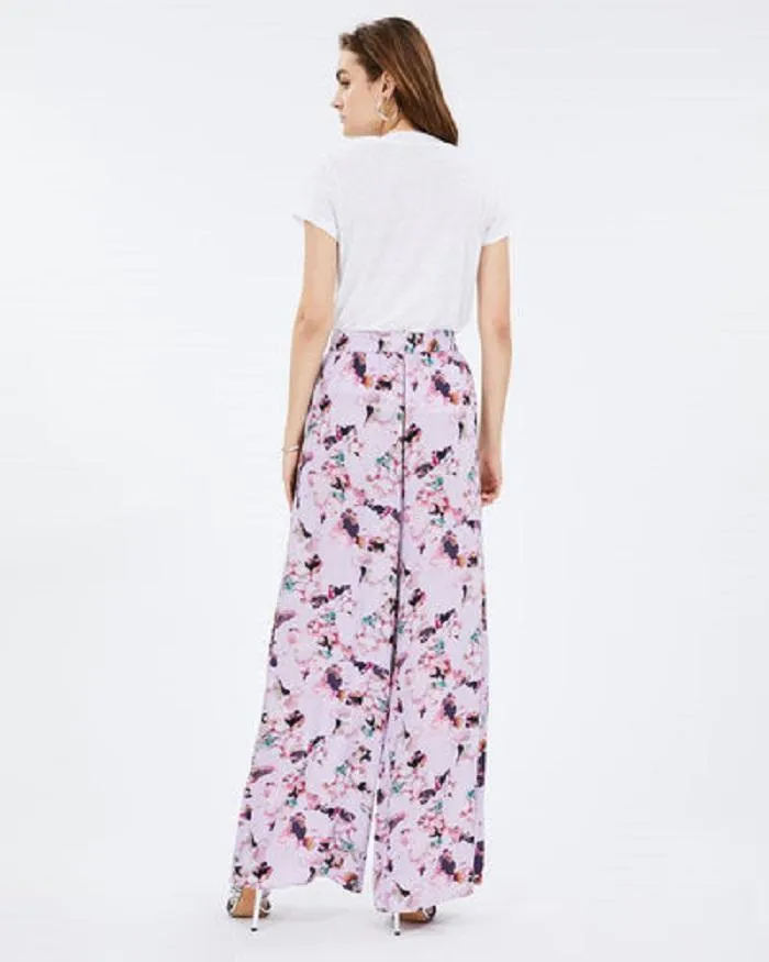 Iro Paris Tany Wide Leg Floral Print Pants - Light Purple