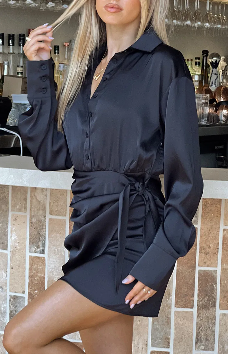 Jane Black Long Sleeve Mini Wrap Dress