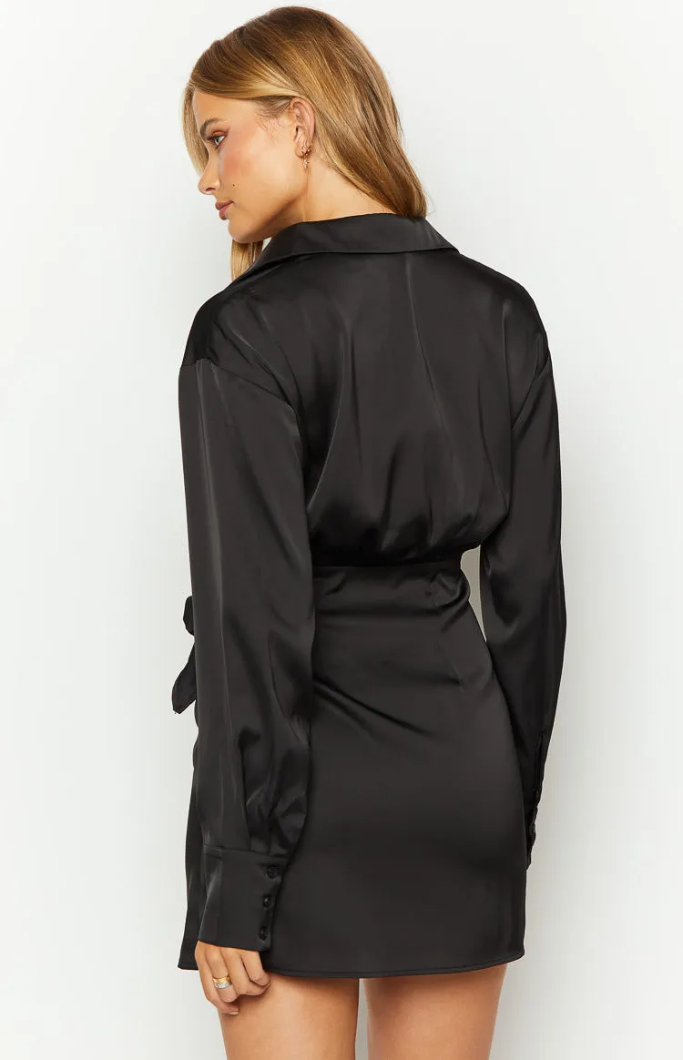 Jane Black Long Sleeve Mini Wrap Dress