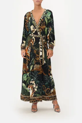 JERSEY WRAP DRESS WITH EXAGGERATED BLOUSON SLEEVE EASY TIGER