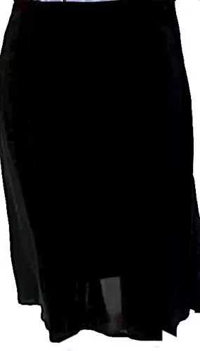 Jil Sander Black Sheer Pleated Zippered Slit Knee Length Skirt