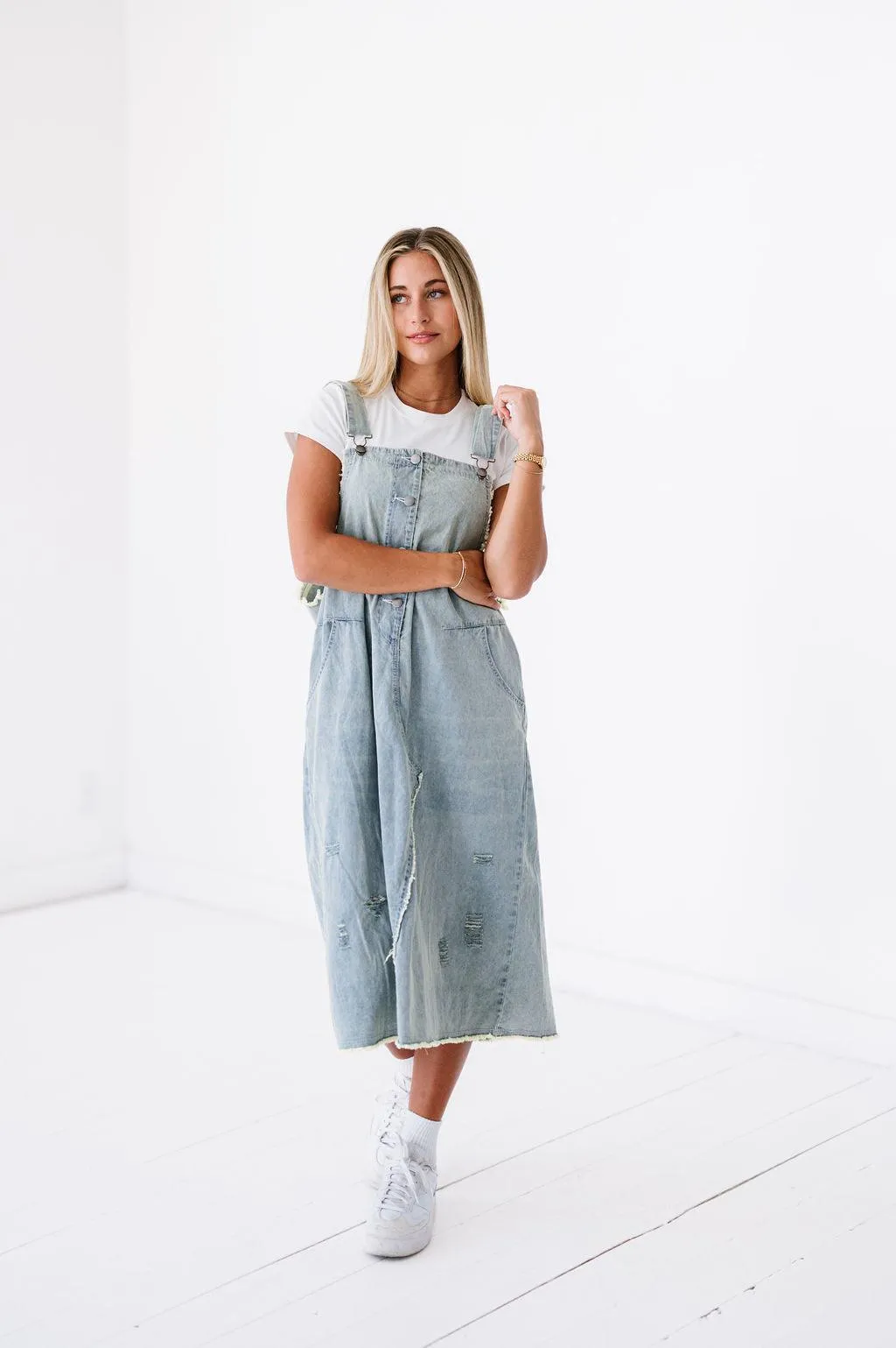 Kristin Denim Overall Dress