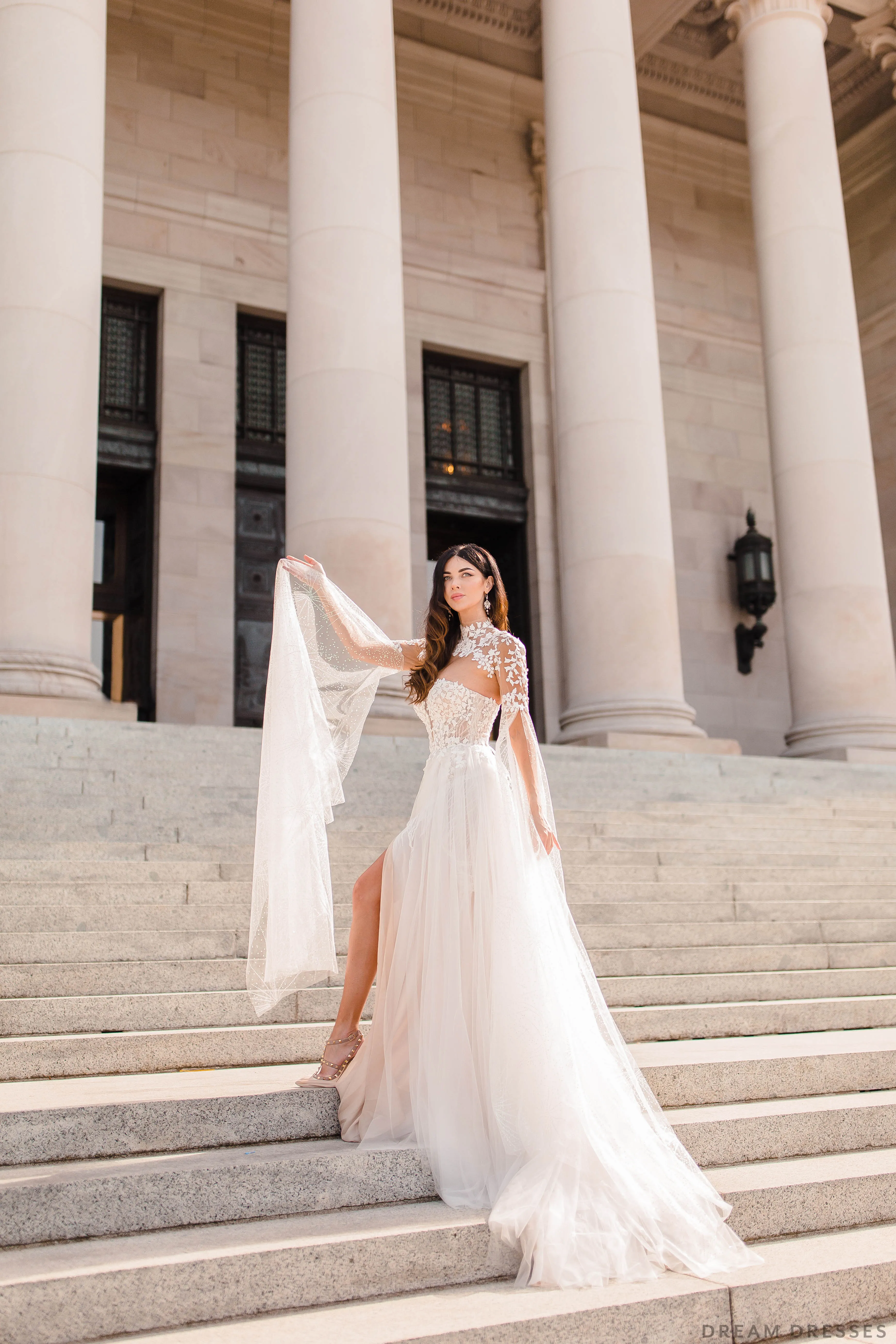 Lace Bridal Cape Sleeves (#CARINA)