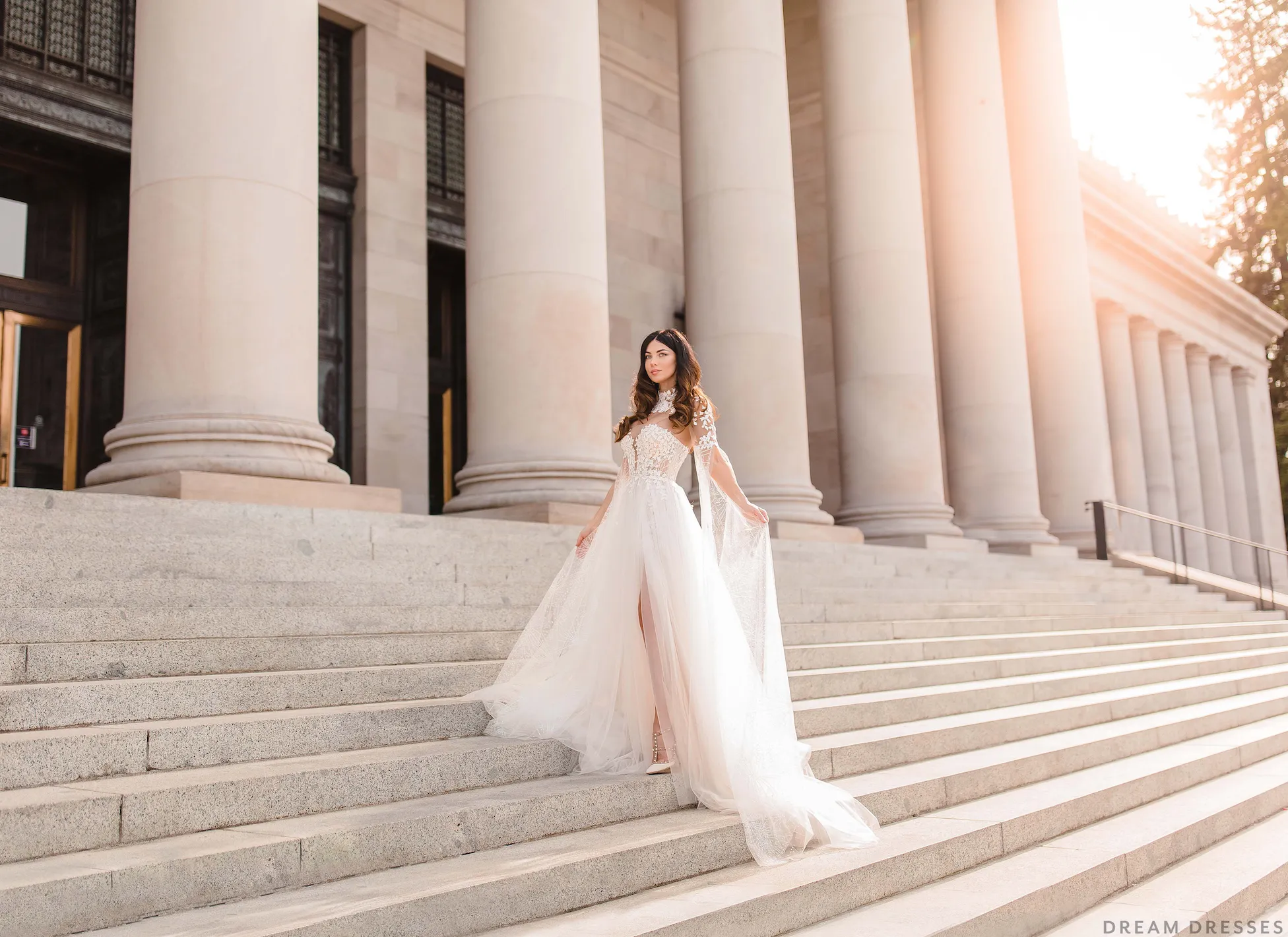 Lace Bridal Cape Sleeves (#CARINA)