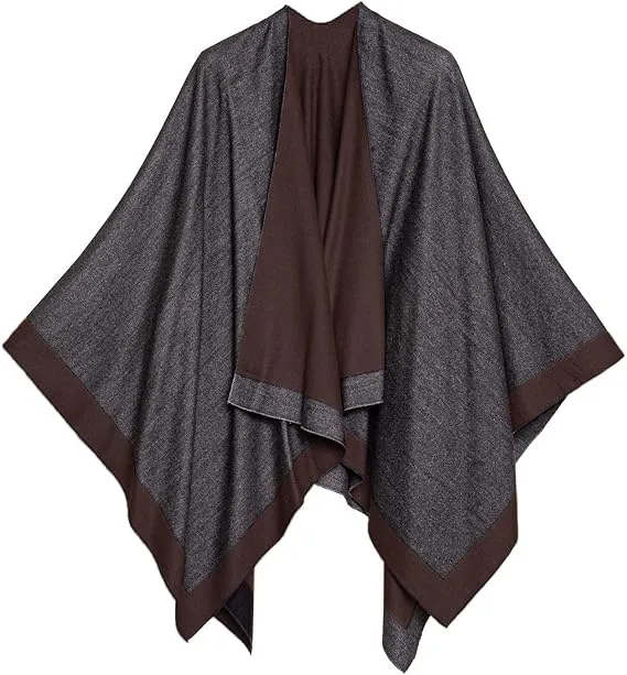 Light Gray Luxurious Knit Sweater Poncho Cardigan