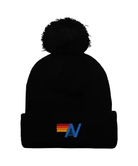 LOGO POM RIB BEANIE - BLACK