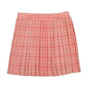 Maisonita Plaid Pleated Skirt-Salmon Plaid