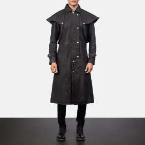 Maverick Black Leather Duster