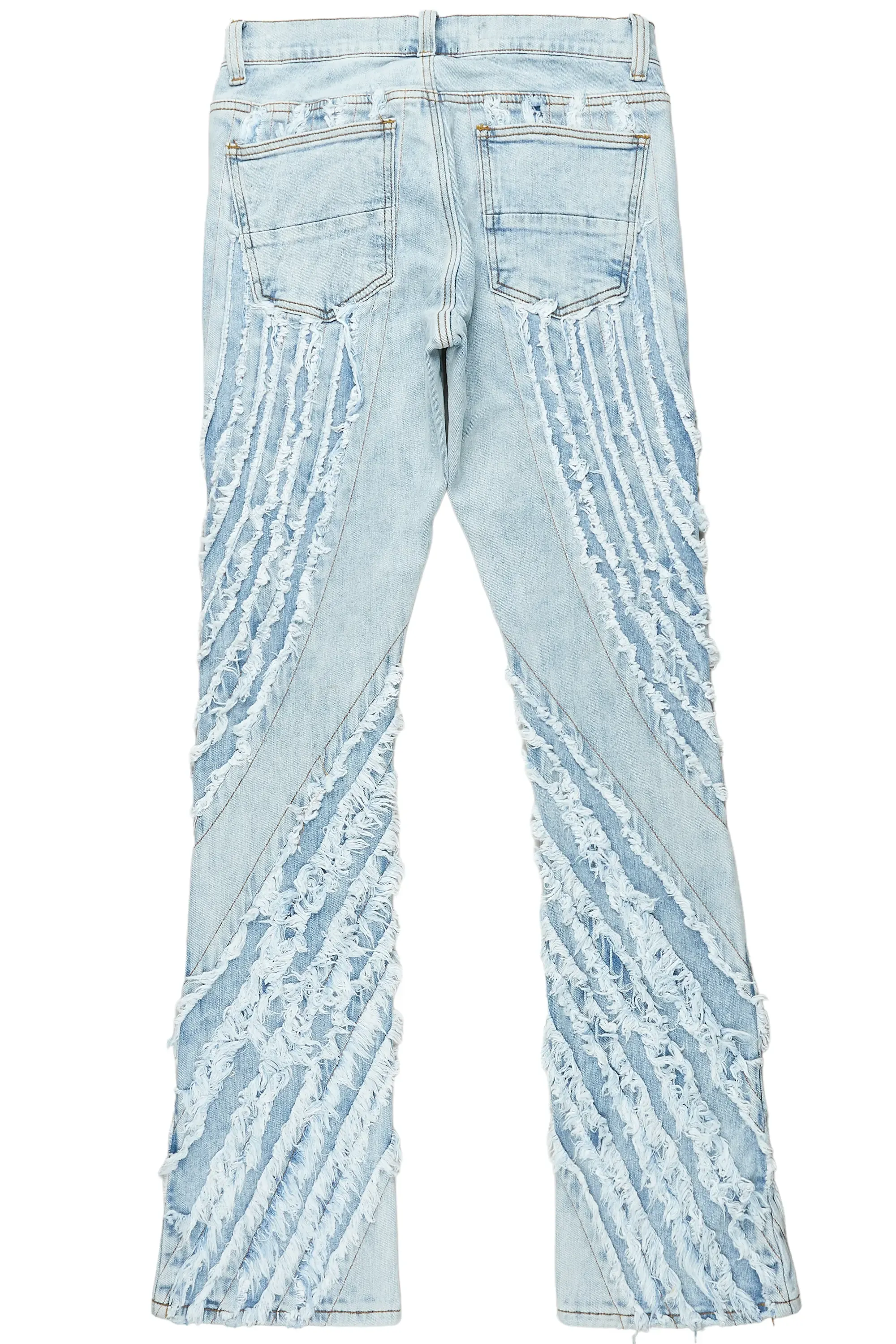 Miko Blue Stacked Frayed Jean